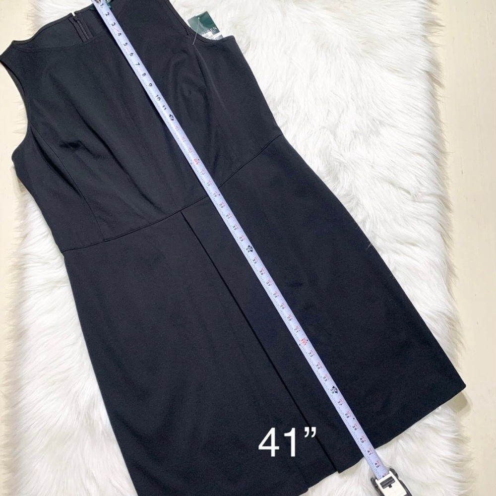 SOLD-NWT Ralph Lauren Pleated Office Dress Black Shift Dress Size 16 - Picture 9 of 9
